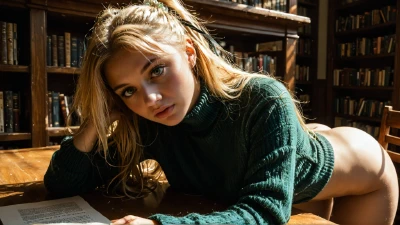 Cover for 'She Sucks My Dick Right Under The Table In The Library . I Fuck A Blonde Beauty Student Ass (AI-Generated) Aixxxshad'